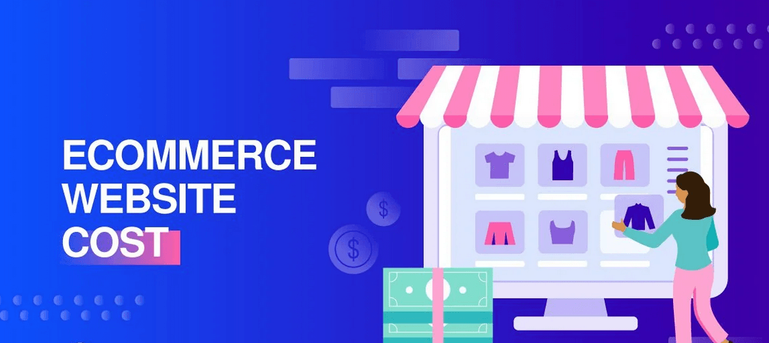 An illustration showing a user looking at products on an ecommerce store.